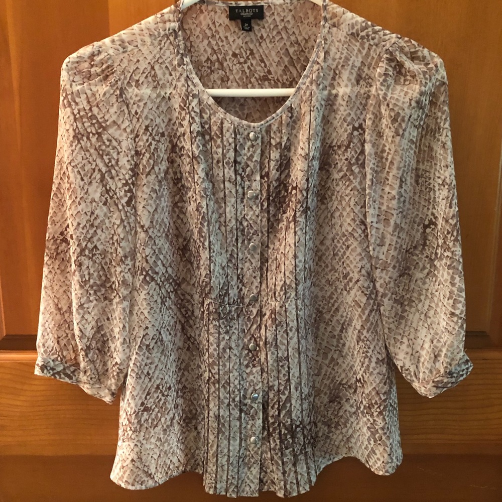 Talbots Blouse in Snakeskin Print